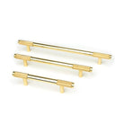 Polished Brass Half Brompton Pull Handle - Large | From The Anvil-Pull Handles-Yester Home