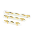 Polished Brass Half Brompton Pull Handle - Medium | From The Anvil - Pull Handles - From The Anvil - Yester Home