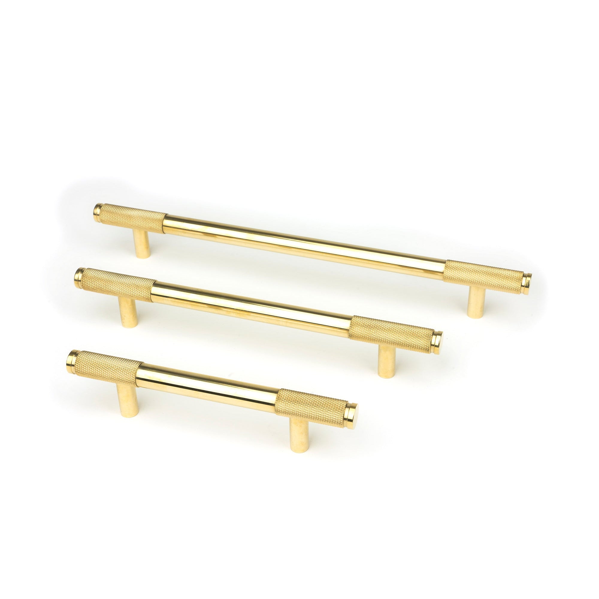 Polished Brass Half Brompton Pull Handle - Medium | From The Anvil-Pull Handles-Yester Home