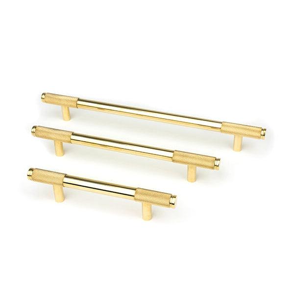 Polished Brass Half Brompton Pull Handle - Medium | From The Anvil-Pull Handles-Yester Home