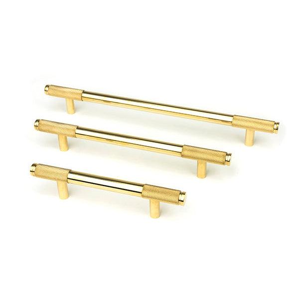 Polished Brass Half Brompton Pull Handle - Small | From The Anvil-Pull Handles-Yester Home