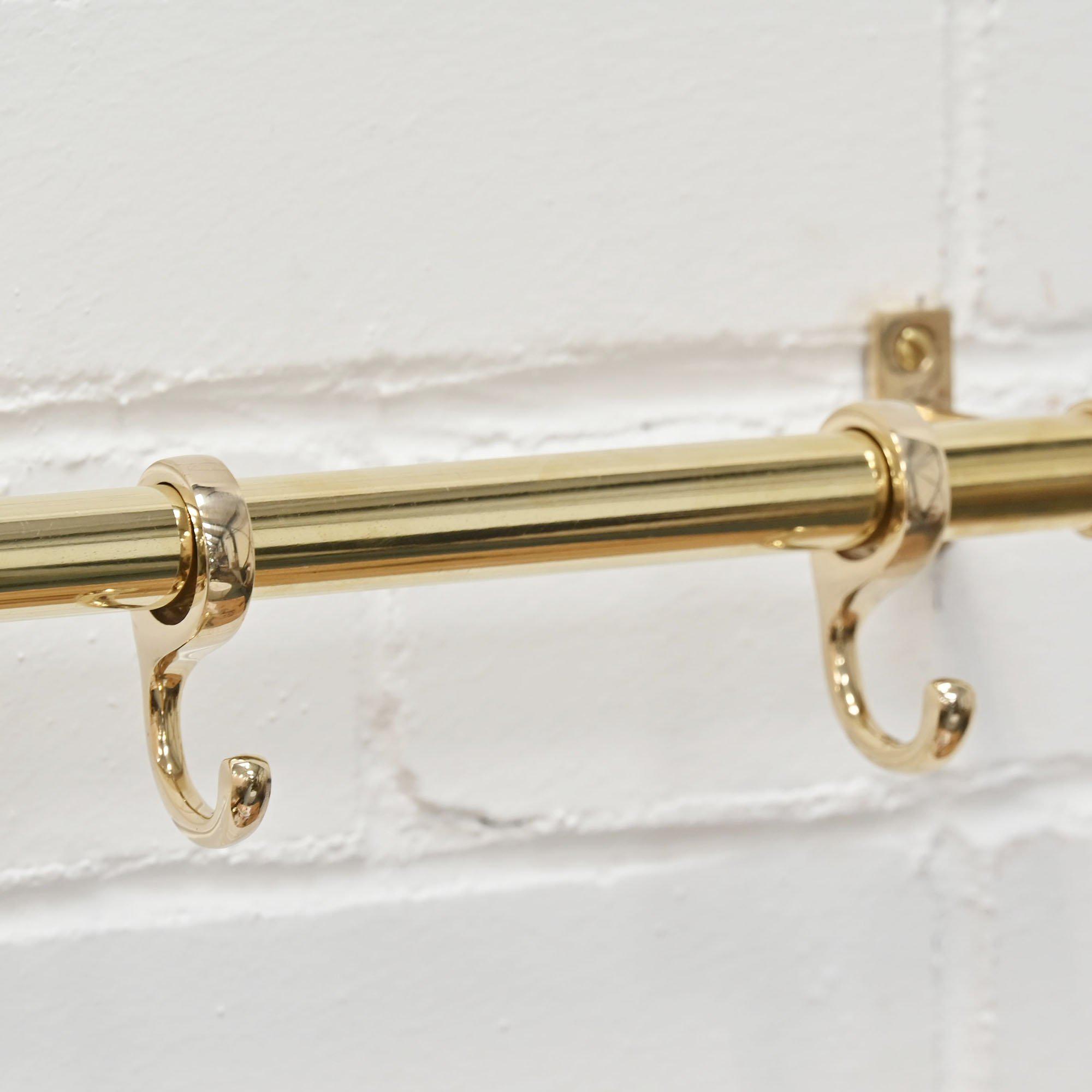 Polished Brass Hanging Rail-Hook Rails-Yester Home