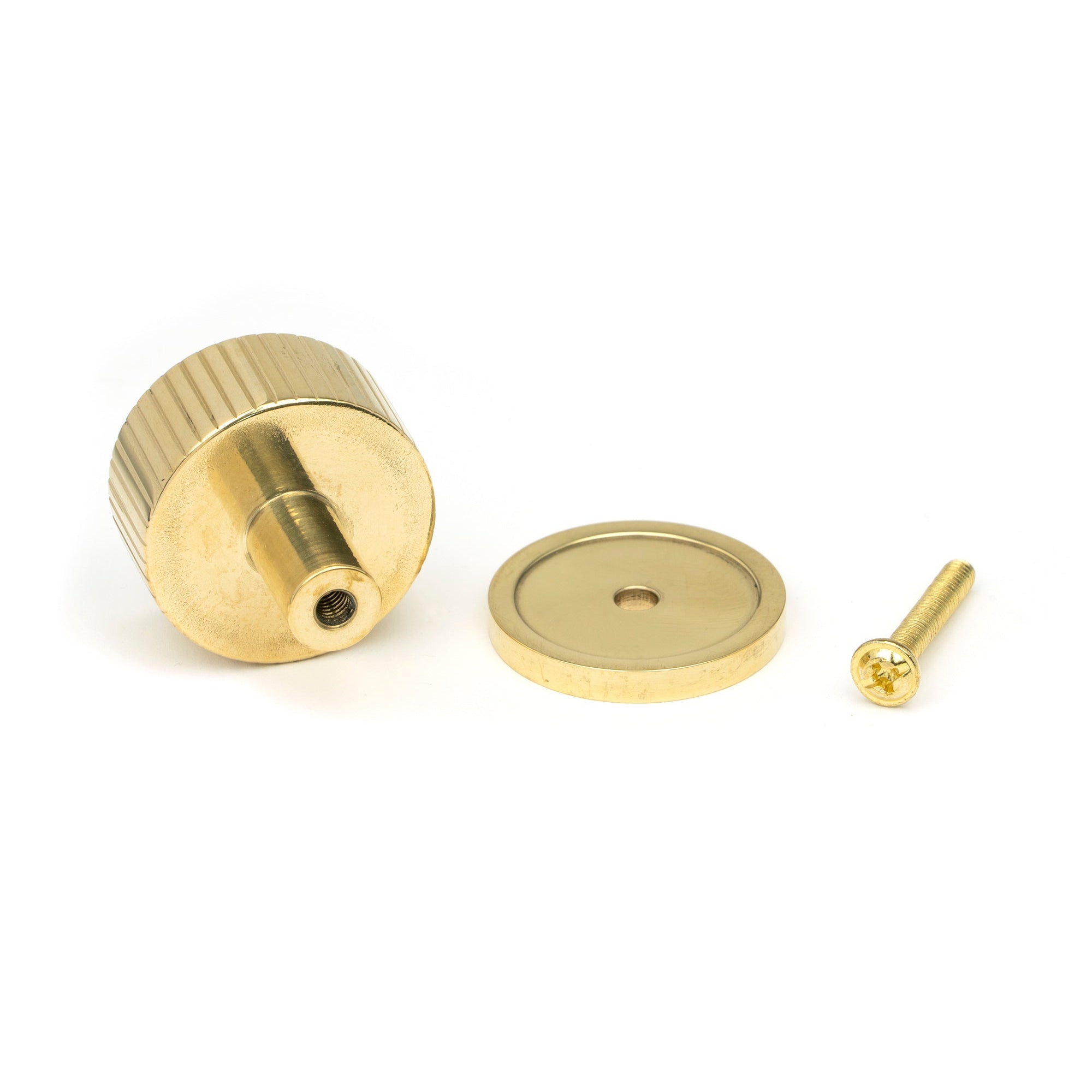 Polished Brass Judd Cabinet Knob - 32mm (Plain) | From The Anvil-Cabinet Knobs-Yester Home