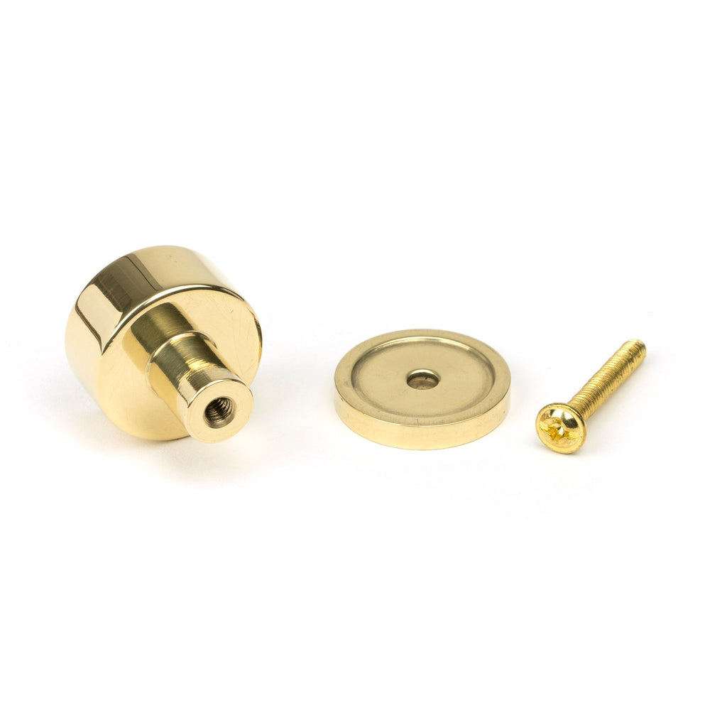 Polished Brass Kelso Cabinet Knob - 25mm (Plain) | From The Anvil-Cabinet Knobs-Yester Home