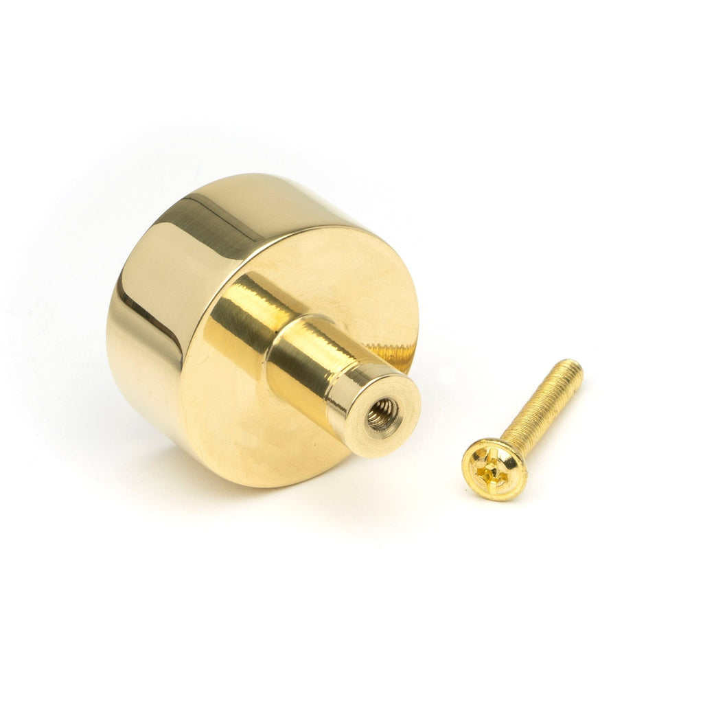 Polished Brass Kelso Cabinet Knob - 32mm (No Rose) | From The Anvil-Cabinet Knobs-Yester Home