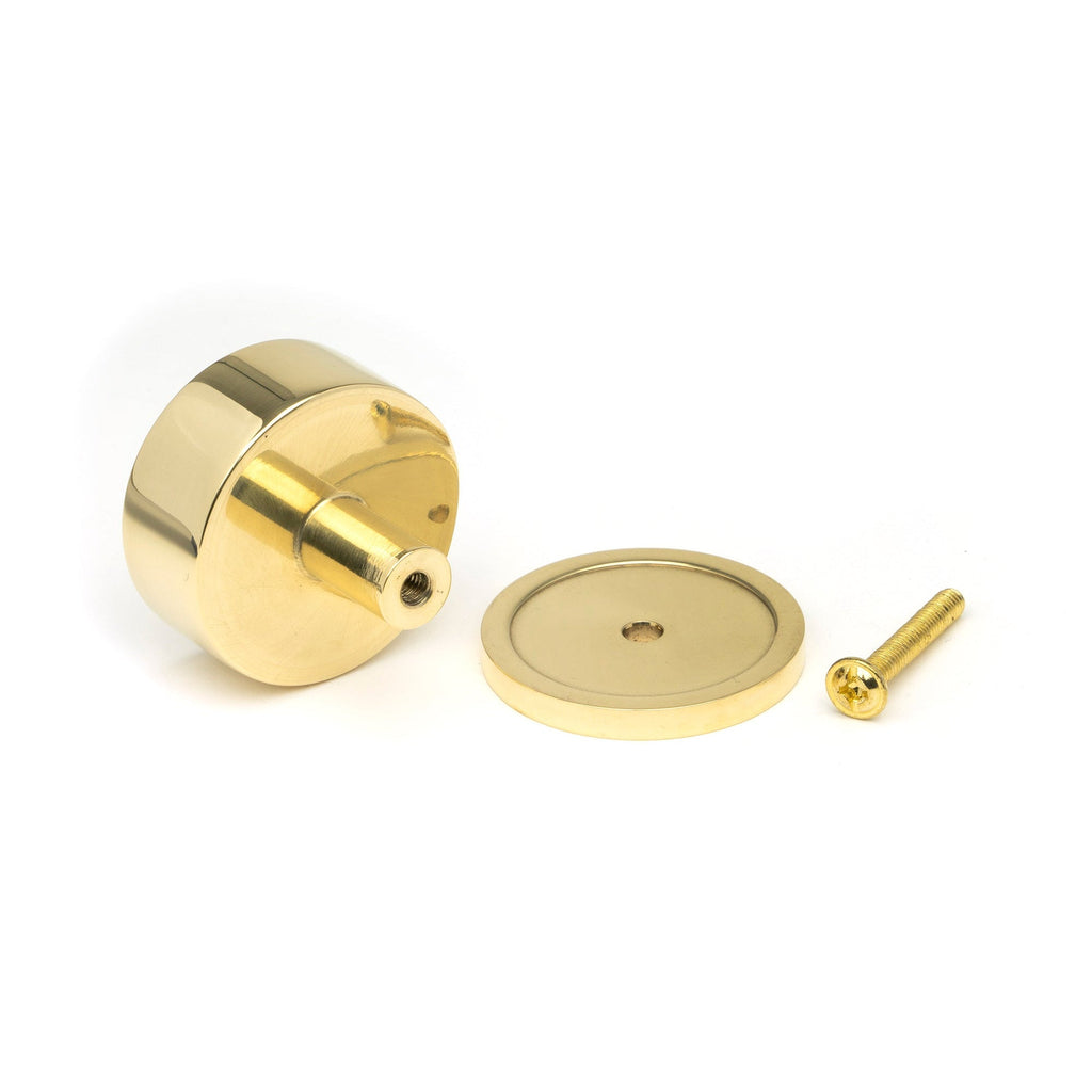 Polished Brass Kelso Cabinet Knob - 38mm (Plain) | From The Anvil-Cabinet Knobs-Yester Home