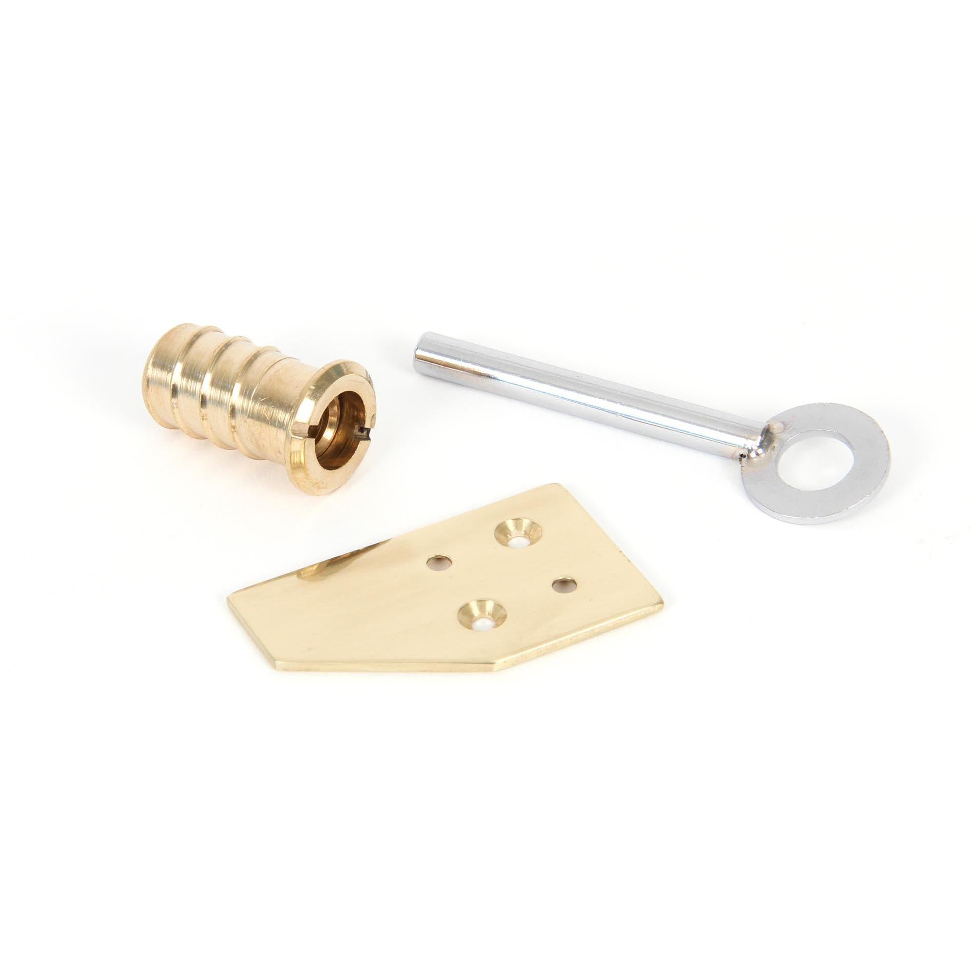 Polished Brass Key-Flush Sash Stop | From The Anvil - Sash Stops - From The Anvil - Yester Home