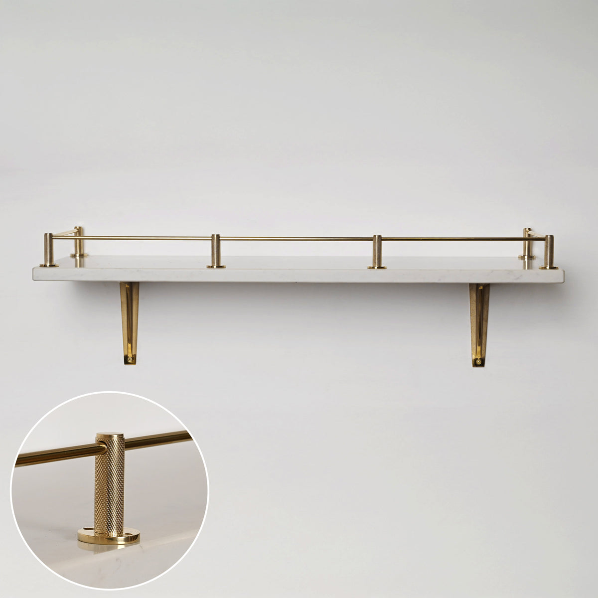 Knurled Gallery Shelf Rail | Polished Brass – Yester Home