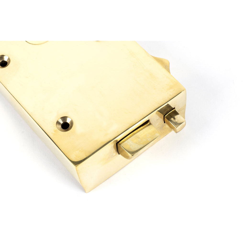 Polished Brass Left Hand Bathroom Latch | From The Anvil-Rim Locks & Latches-Yester Home