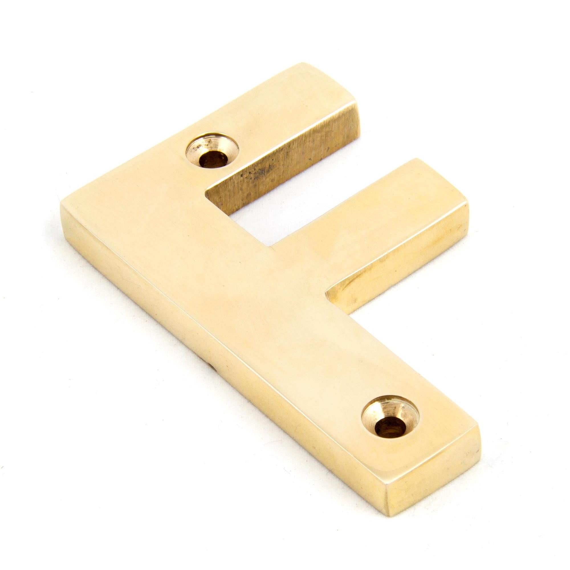Polished Brass Letter F | From The Anvil - Letters - From The Anvil - Yester Home