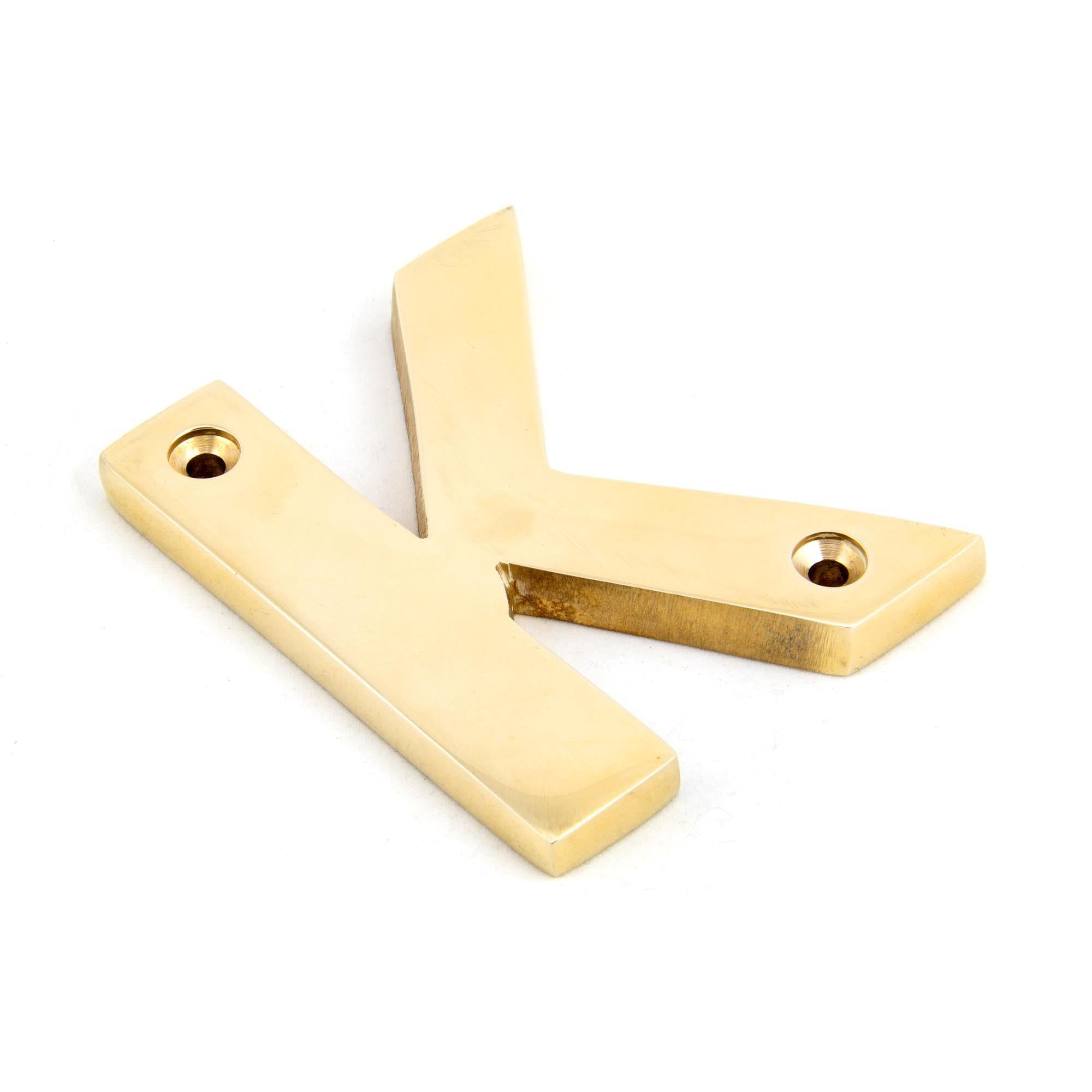Polished Brass Letter K | From The Anvil - Letters - From The Anvil - Yester Home