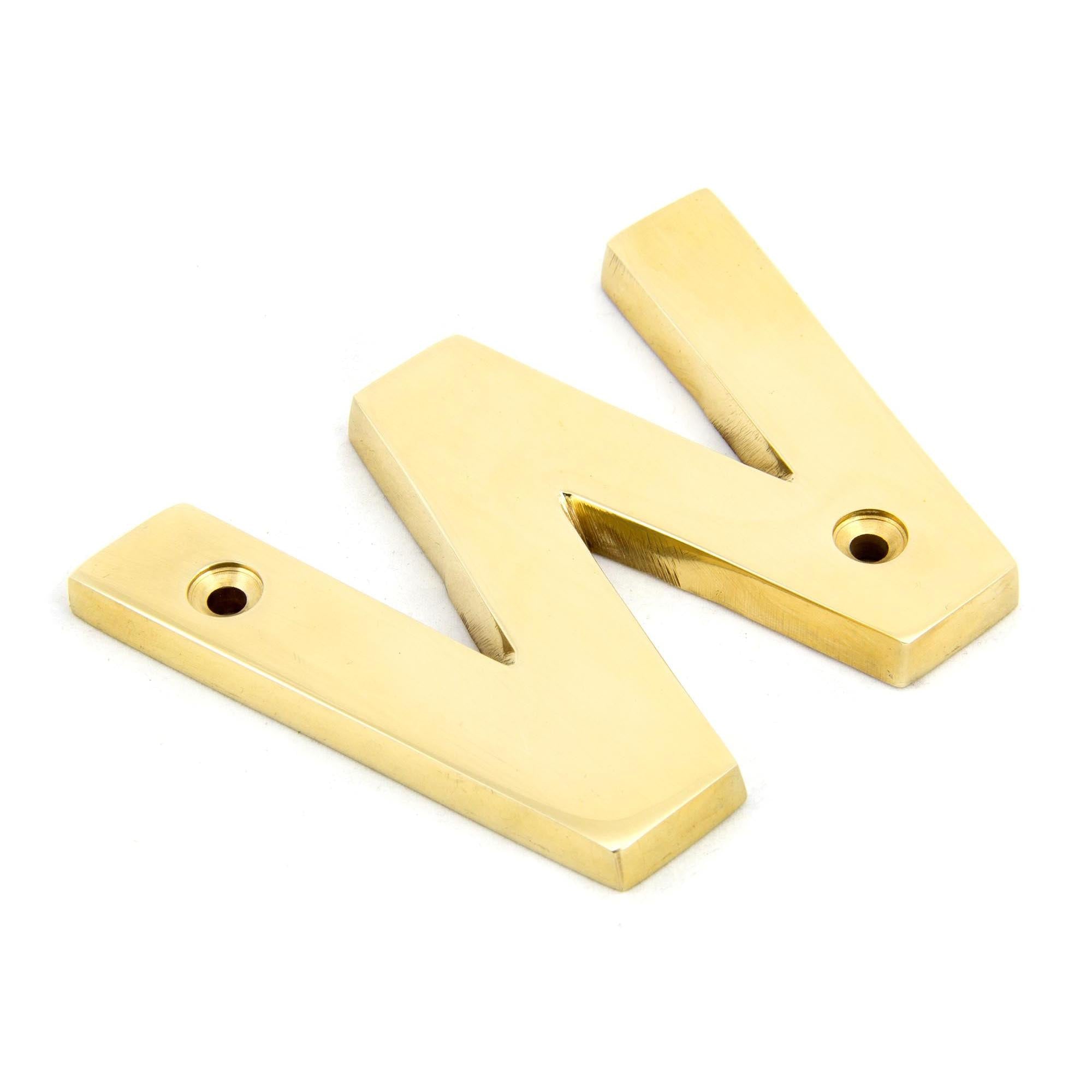 Polished Brass Letter W | From The Anvil - Letters - From The Anvil - Yester Home