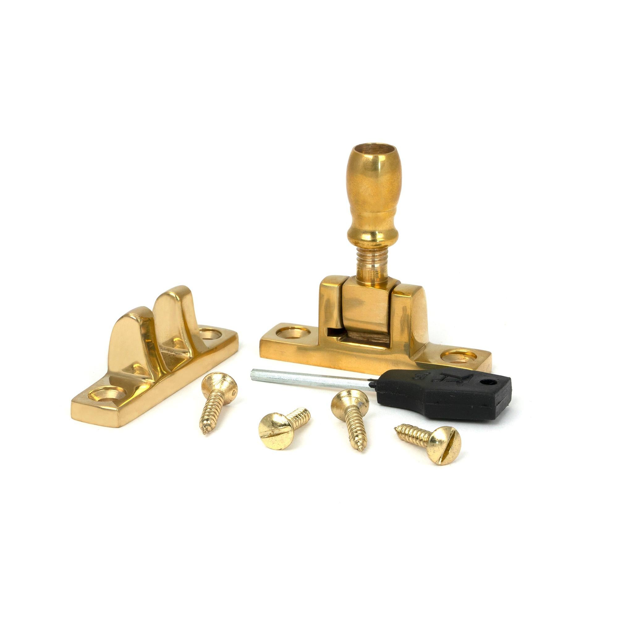 Polished Brass Mushroom Brighton Fastener - Narrow (Square) | From The Anvil - Brighton Fasteners - From The Anvil - Yester Home