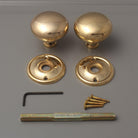 Polished Brass Mushroom Mortice/Rim Knob Set-Door Knobs-Yester Home