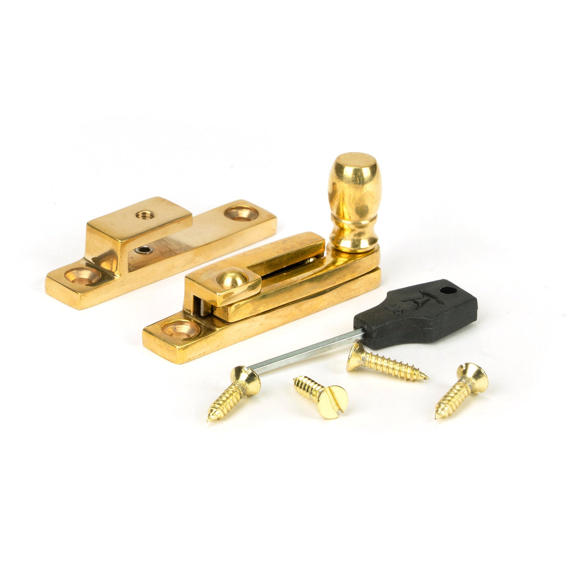 Polished Brass Mushroom Quadrant Fastener - Narrow | From The Anvil-Quadrant Fasteners-Yester Home