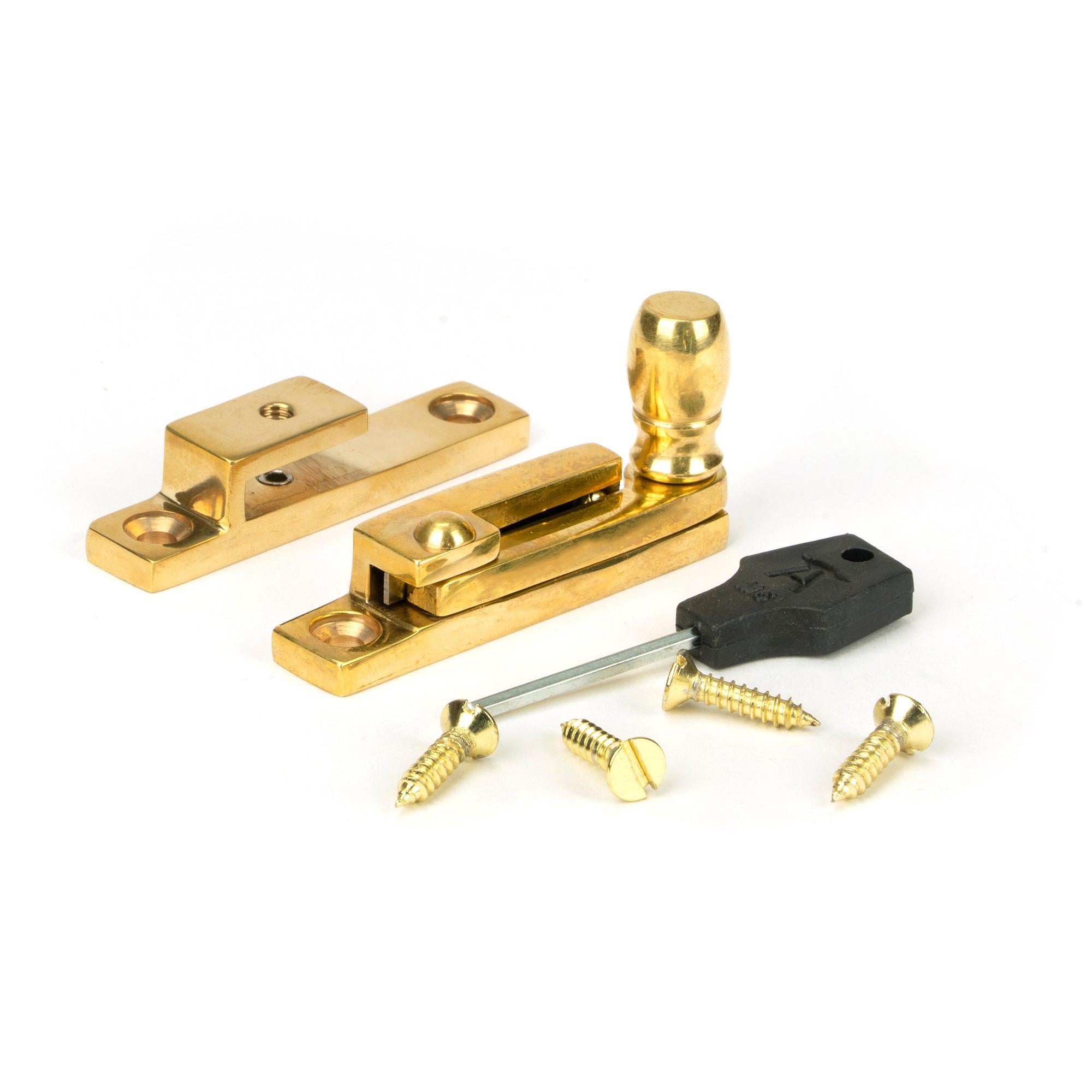 Polished Brass Mushroom Quadrant Fastener - Narrow | From The Anvil - Quadrant Fasteners - From The Anvil - Yester Home