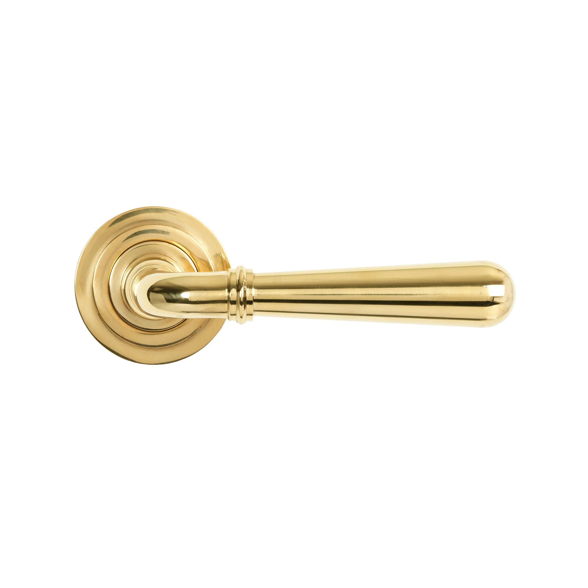 Polished Brass Newbury Lever on Rose Set (Art Deco) - Unsprung | From The Anvil - Concealed - From The Anvil - Yester Home