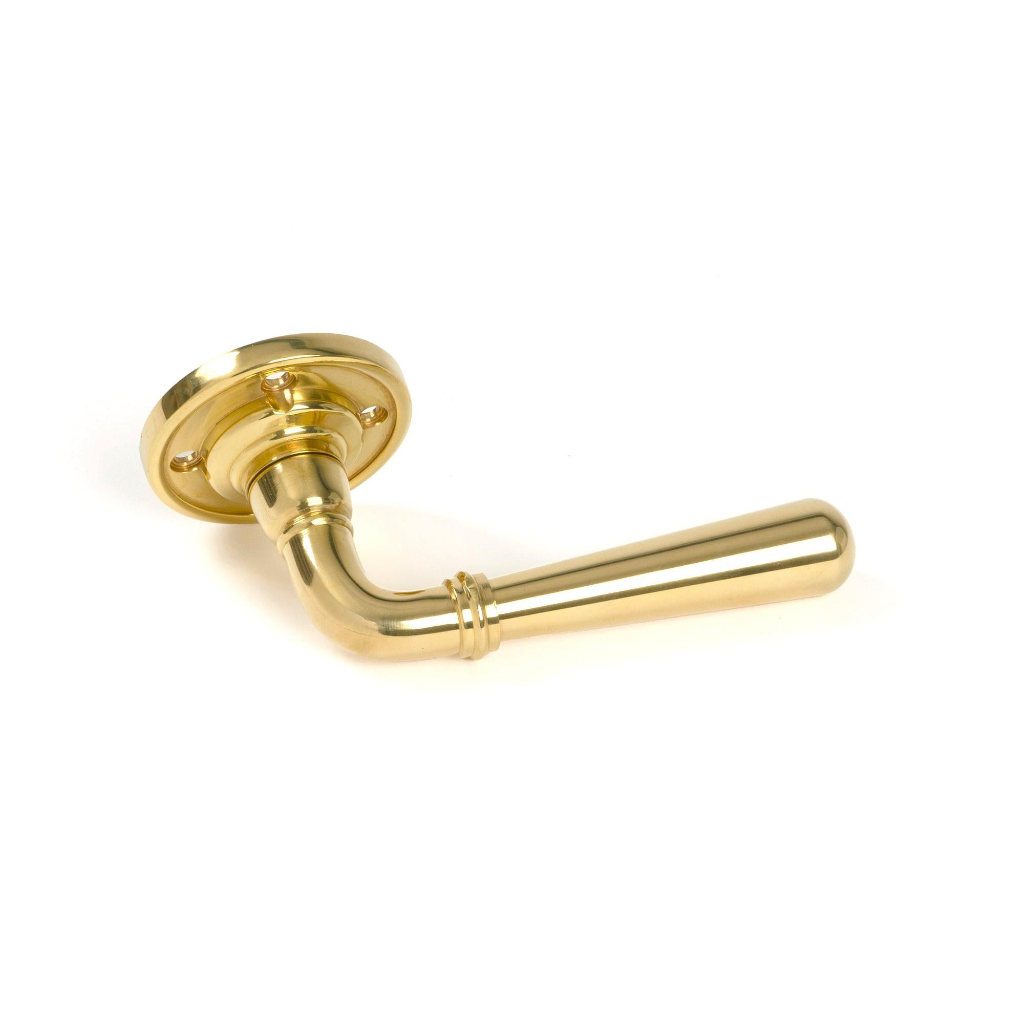 Polished Brass Newbury Lever on Rose Set - Lever on Rose - From The Anvil - Yester Home