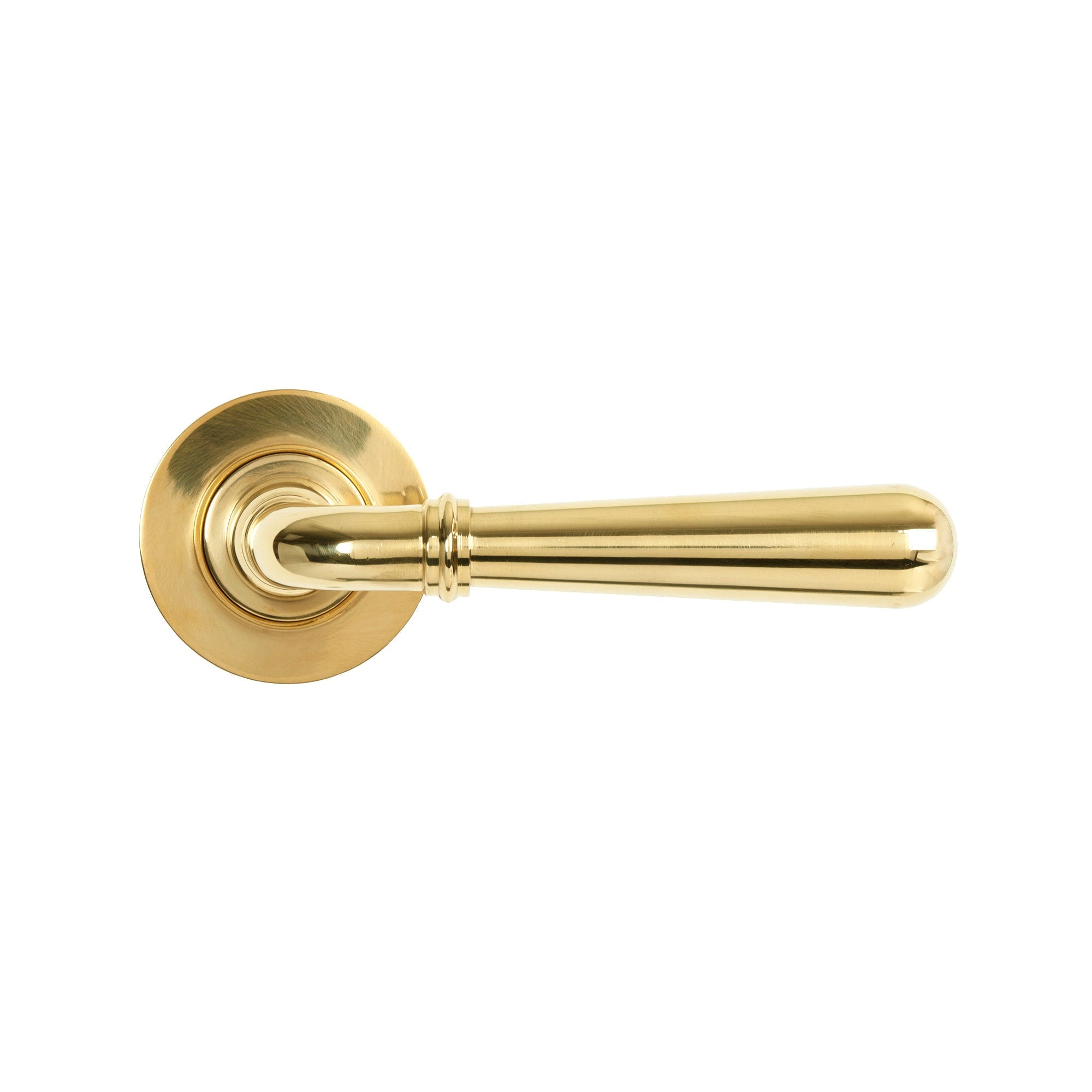 Polished Brass Newbury Lever on Rose Set (Plain) | From The Anvil-Concealed-Yester Home