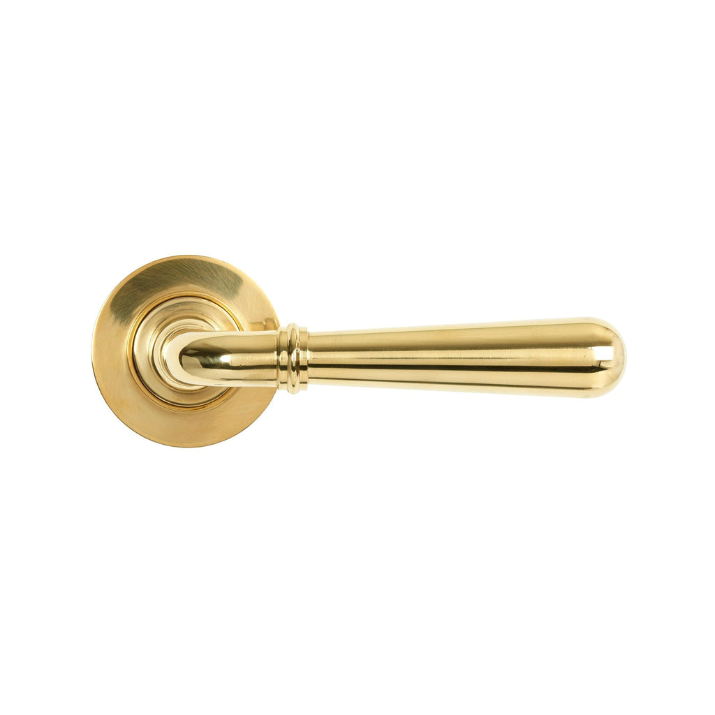 Polished Brass Newbury Lever on Rose Set (Plain) - Unsprung | From The Anvil-Concealed-Yester Home