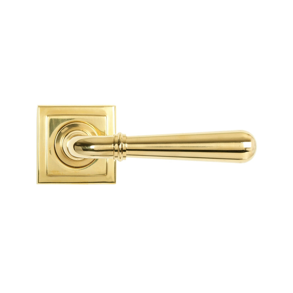 Polished Brass Newbury Lever on Rose Set (Square) - Unsprung | From The Anvil-Concealed-Yester Home