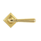 Polished Brass Newbury Lever on Rose Set (Square) - Unsprung | From The Anvil-Concealed-Yester Home