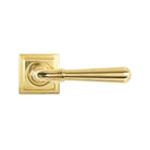 Polished Brass Newbury Lever on Rose Set (Square) - Unsprung | From The Anvil - Concealed - From The Anvil - Yester Home