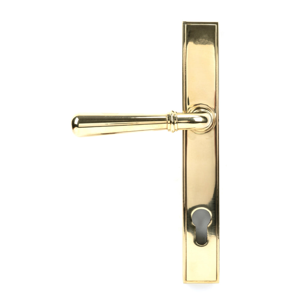 Polished Brass Newbury Slimline Lever Espag. Lock Set | From The Anvil-Espagnolette-Yester Home