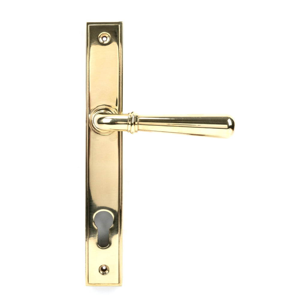 Polished Brass Newbury Slimline Lever Espag. Lock Set | From The Anvil-Espagnolette-Yester Home