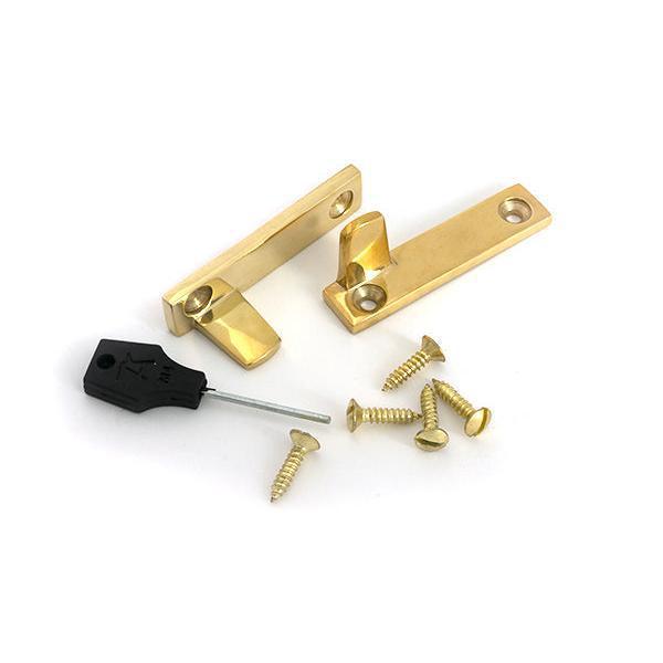 Polished Brass Night-Vent Locking Art Deco Fastener - Night-Vent Fasteners - From The Anvil - Yester Home
