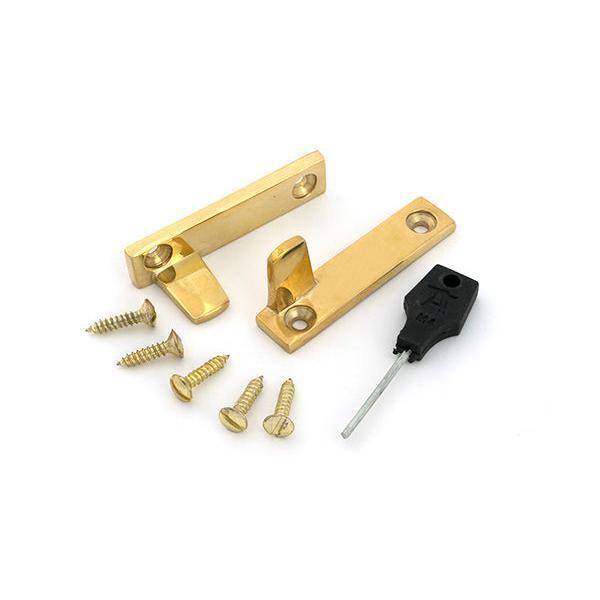 Polished Brass Night-Vent Locking Brompton Fastener - Night-Vent Fasteners - From The Anvil - Yester Home