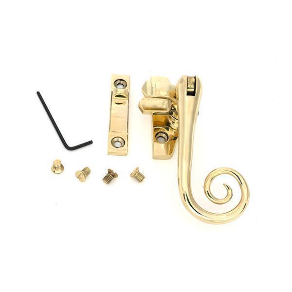 Polished Brass Night-Vent Locking Monkeytail Fastener (Steel Window) - Locking Fasteners - From The Anvil - Yester Home