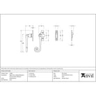 Polished Brass Night-Vent Locking Monkeytail Fastener (Steel Window) - Locking Fasteners - From The Anvil - Yester Home