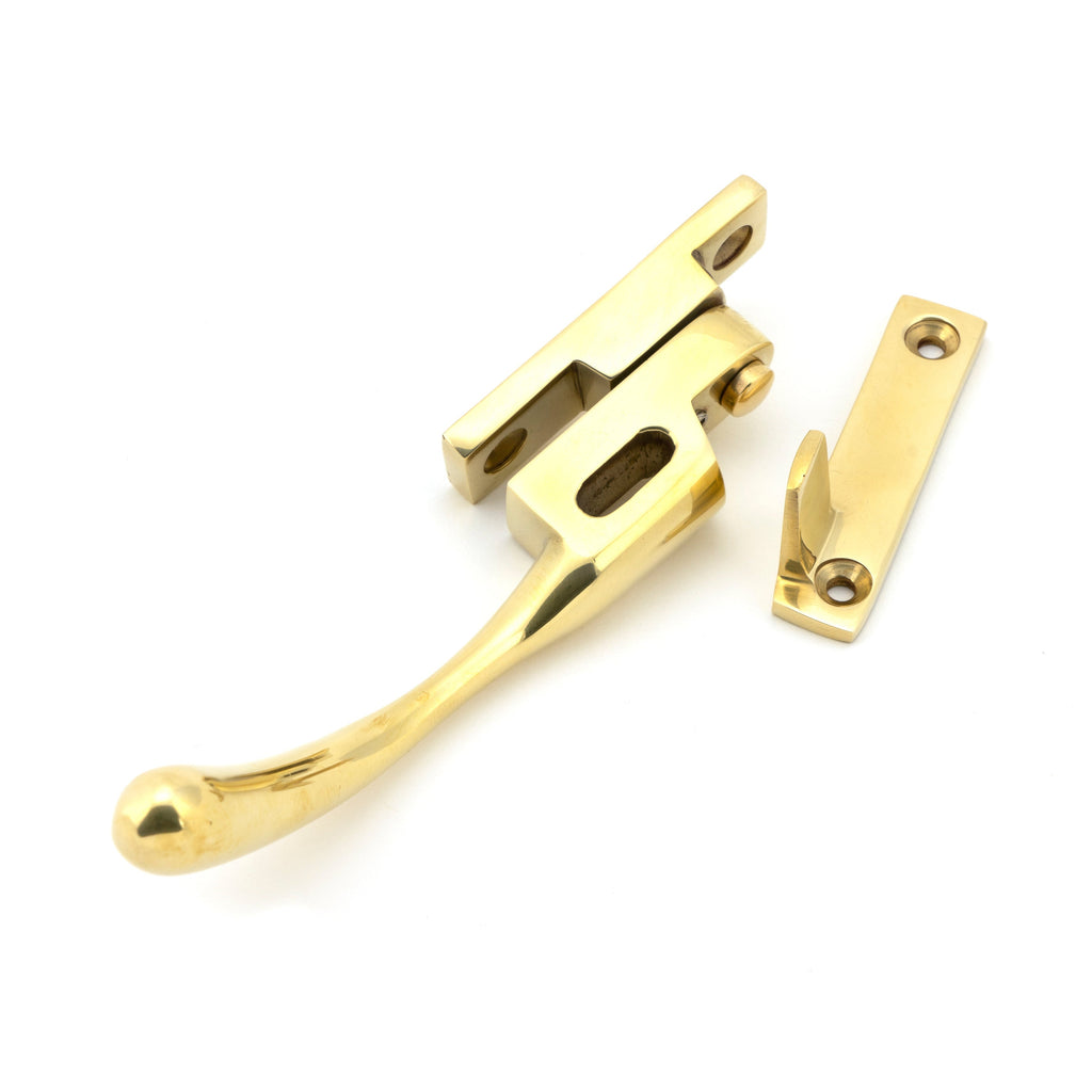 Polished Brass Night-Vent Locking Peardrop Fastener - LH | From The Anvil-Night-Vent Fasteners-Yester Home