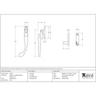 Polished Brass Night-Vent Locking Peardrop Fastener - LH | From The Anvil-Night-Vent Fasteners-Yester Home