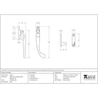 Polished Brass Night-Vent Locking Peardrop Fastener - RH | From The Anvil-Night-Vent Fasteners-Yester Home