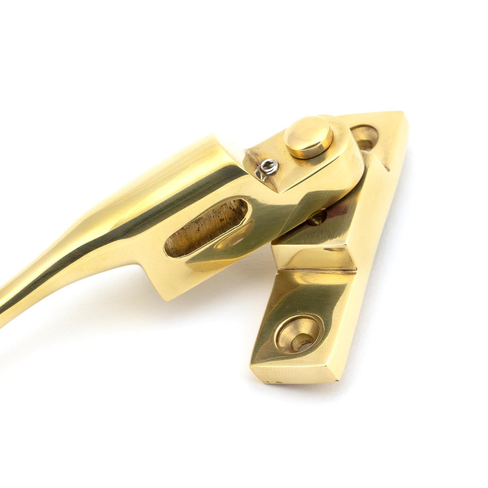 Polished Brass Night-Vent Locking Peardrop Fastener - RH | From The Anvil - Night-Vent Fasteners - From The Anvil - Yester Home
