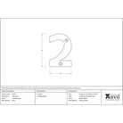 Polished Brass Numeral 2 | From The Anvil - Numerals - From The Anvil - Yester Home