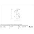 Polished Brass Numeral 6 | From The Anvil - Numerals - From The Anvil - Yester Home