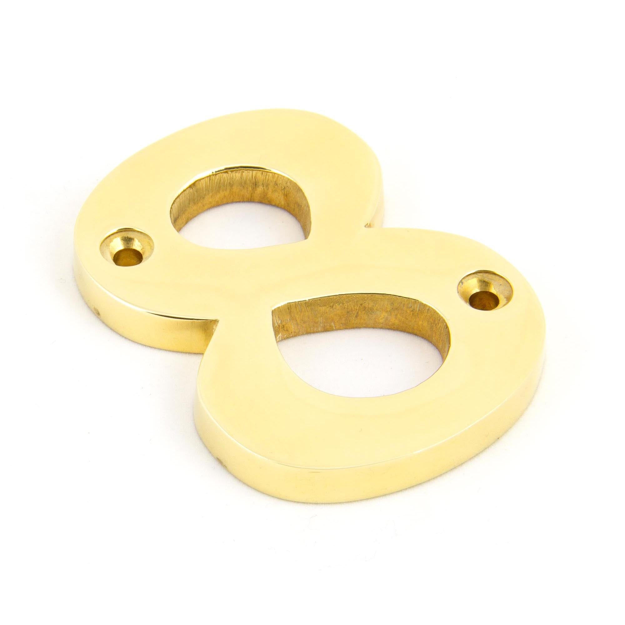 Polished Brass Numeral 8 | From The Anvil - Numerals - From The Anvil - Yester Home