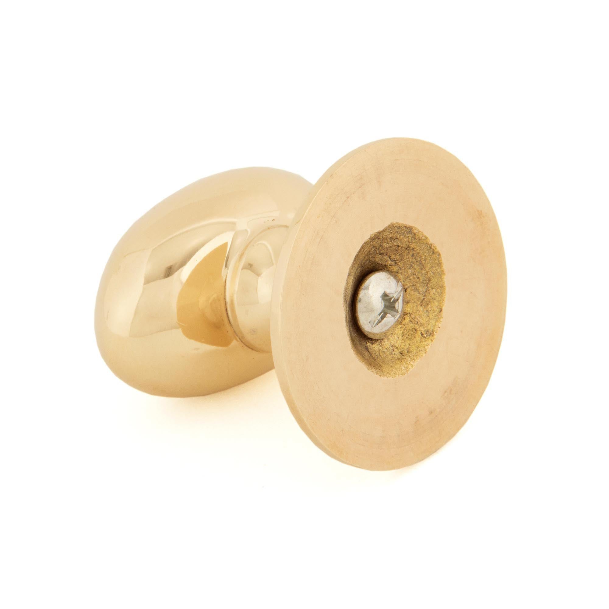 Polished Brass Oval Cabinet Knob 40mm | From The Anvil - Cabinet Knobs - From The Anvil - Yester Home