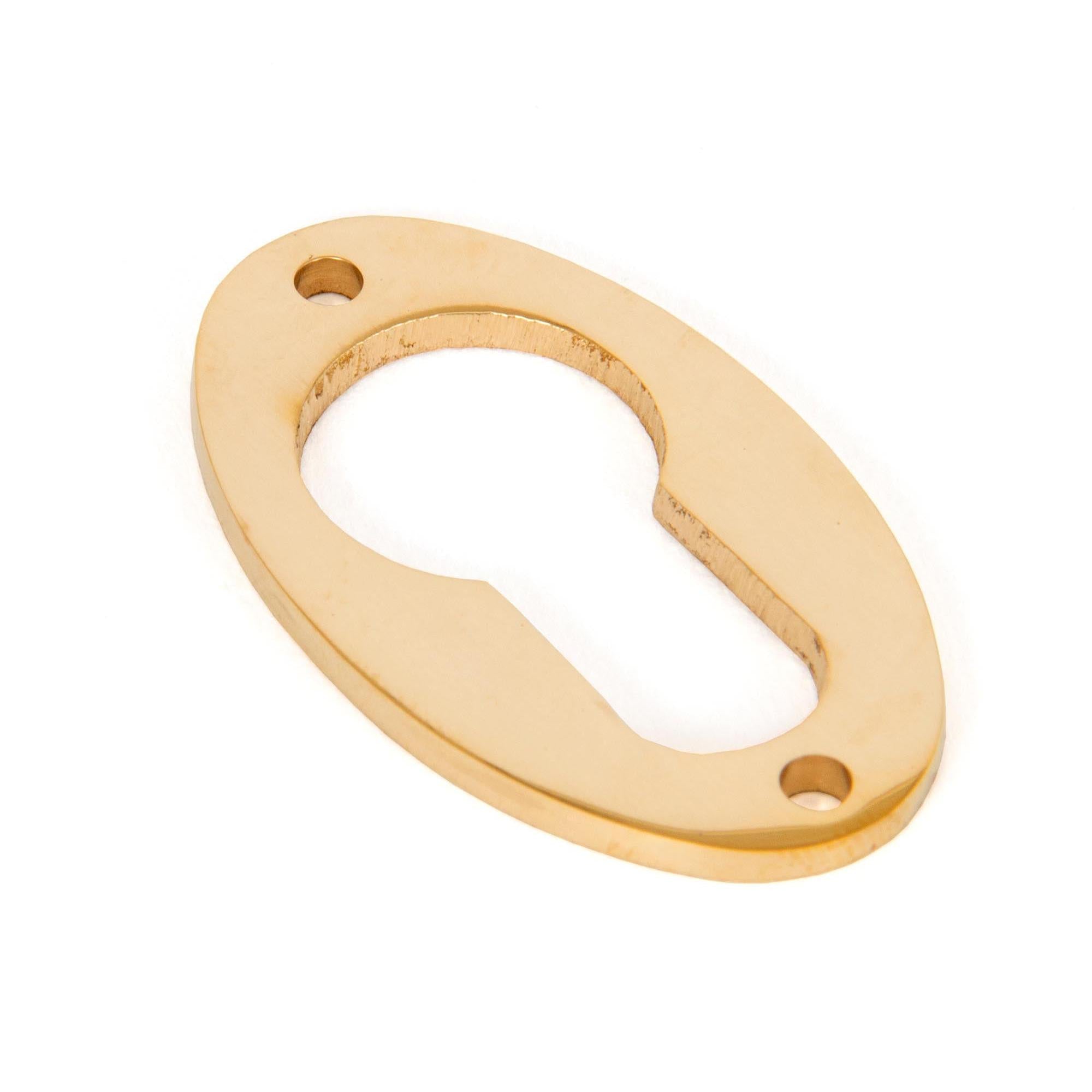 Polished Brass Oval Euro Escutcheon | From The Anvil - Euro Escutcheons - From The Anvil - Yester Home