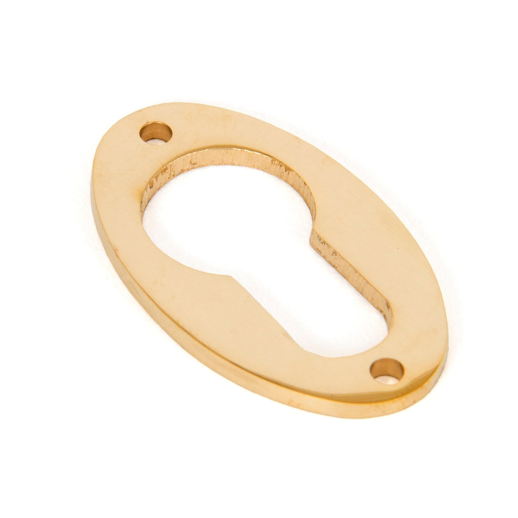 Polished Brass Oval Euro Escutcheon | From The Anvil-Euro Escutcheons-Yester Home