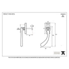 Polished Brass Peardrop Espag - LH | From The Anvil-Espag. Fasteners-Yester Home