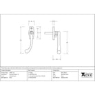 Polished Brass Peardrop Espag - LH | From The Anvil - Espag. Fasteners - From The Anvil - Yester Home