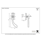 Polished Brass Peardrop Espag - RH | From The Anvil-Espag. Fasteners-Yester Home