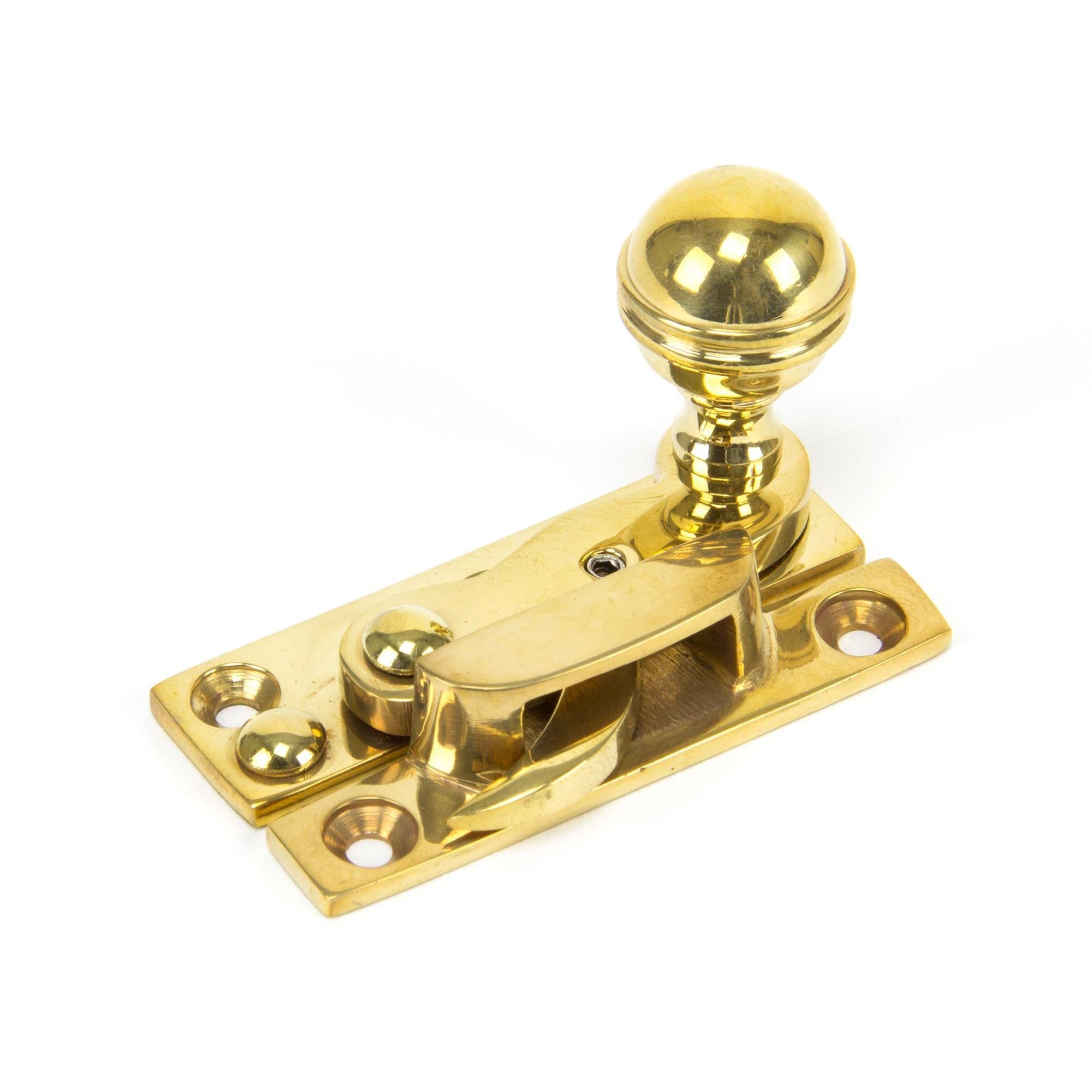 Polished Brass Prestbury Sash Hook Fastener | From The Anvil - Sash Hook Fasteners - From The Anvil - Yester Home