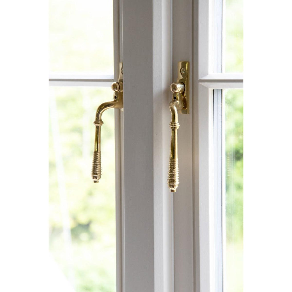 Polished Brass Reeded Espag - LH | From The Anvil-Espag. Fasteners-Yester Home