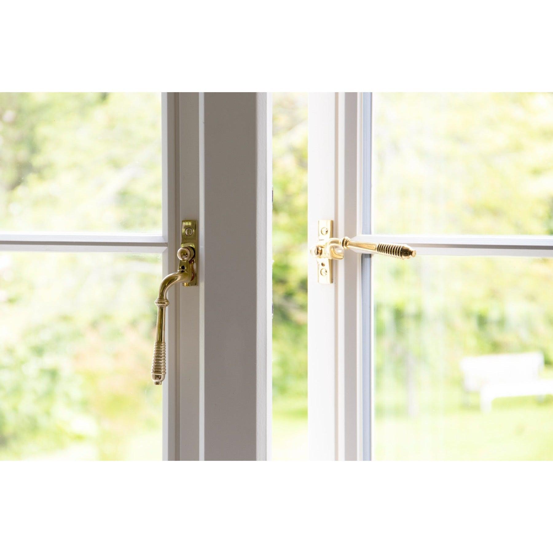 Polished Brass Reeded Espag - LH | From The Anvil-Espag. Fasteners-Yester Home