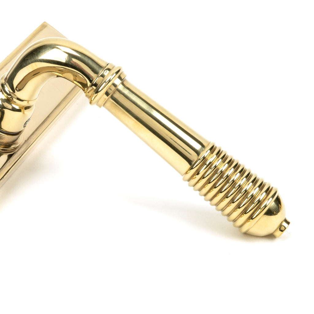 Polished Brass Reeded Slimline Lever Espag. Lock Set | From The Anvil